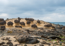 Mushroom Rock formations in Yehliu Geopark