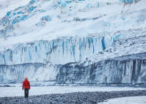 person on Livingston Island in South Shetland