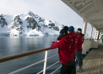 People on cruise in antarctica