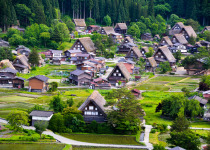Shirakawa-go in the Spring Dusk, UNESCO World Heritage Sites, Japan