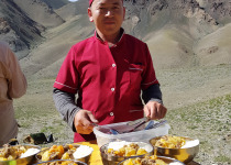 Dinner at Mongolia ger camp