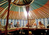 Dining inside Ger