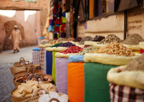 Spice vendor in the streets of Marrakech.