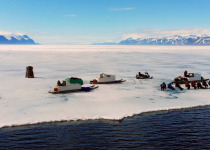 travelling the floe edge on Komatik