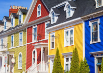 Typical colorful houses in St John's Newfoundland Canada