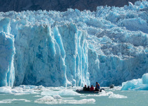 Zodiac cruise by glacier in Alaska