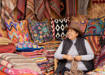 Peruvian woman weaving
